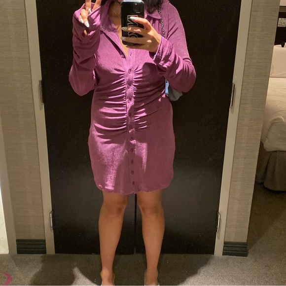 With Jéan Andy Button Up Dress Magenta - Picture 3 of 4